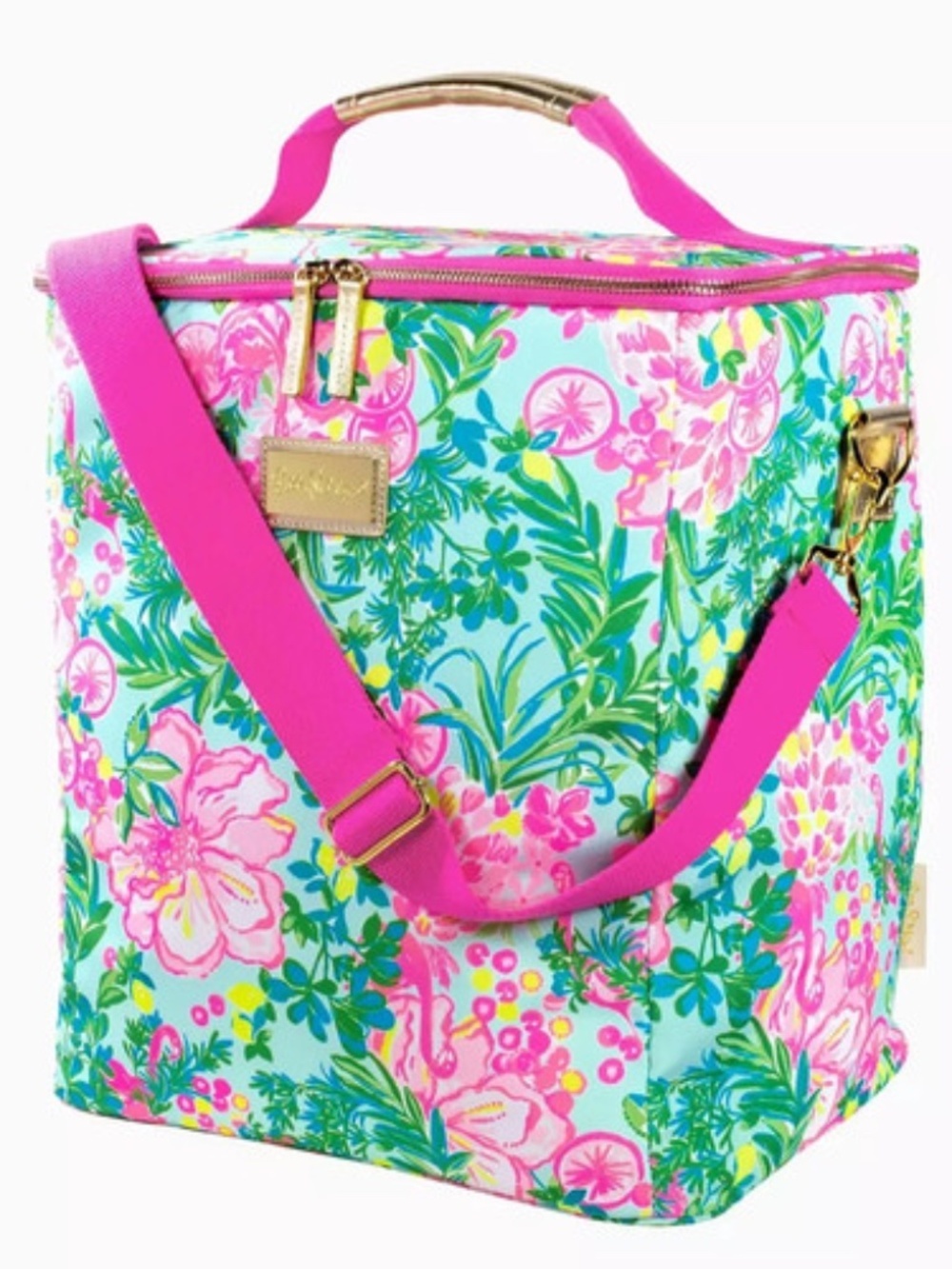 Lilly Pulitzer | Insulated Wine Carrier Beach Cooler Pool Fruity Flamingo Pink